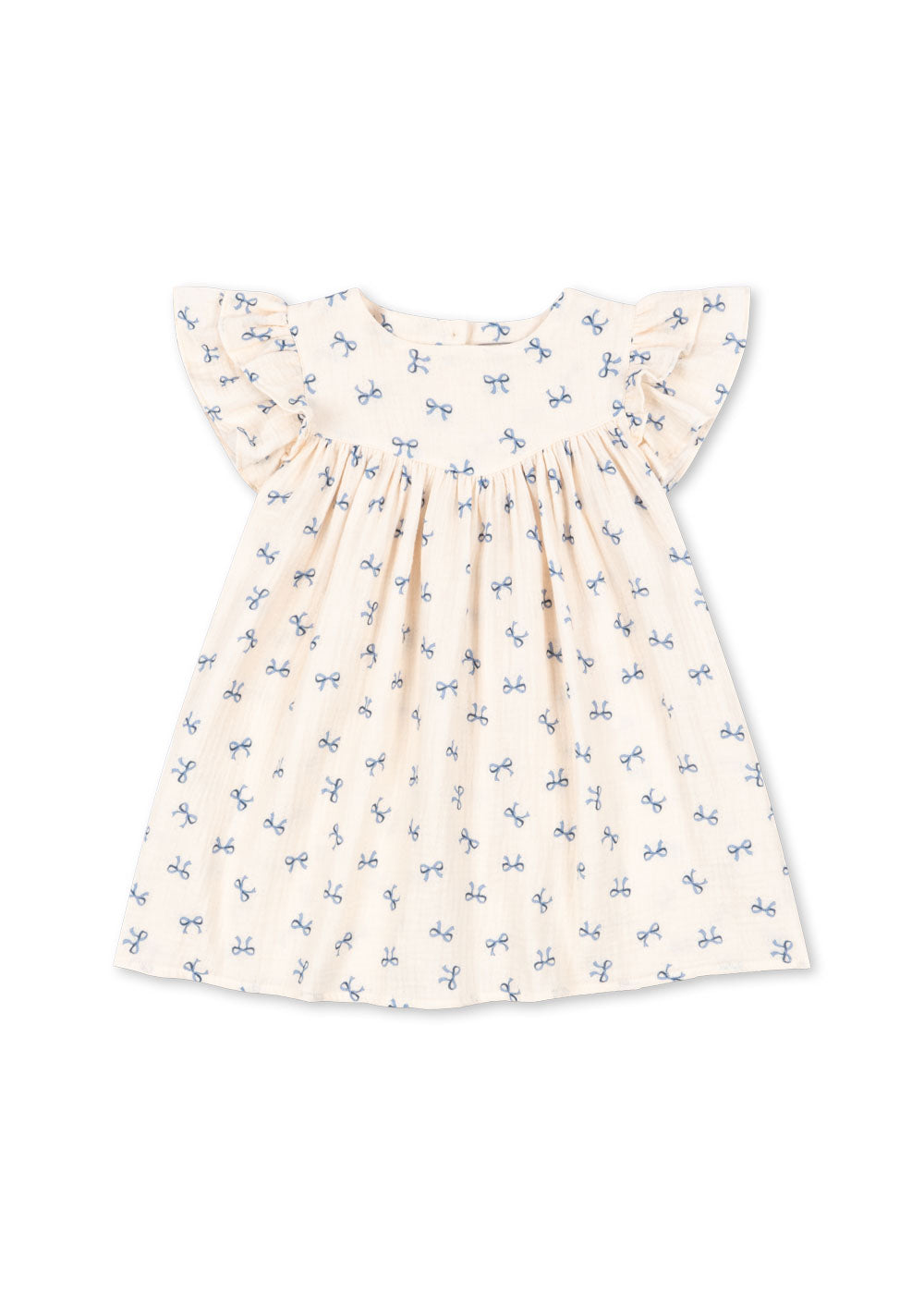 Konges Sløjd Konges Sløjd - Coco Dress Gots - Bow Blue - Pearls & Swines