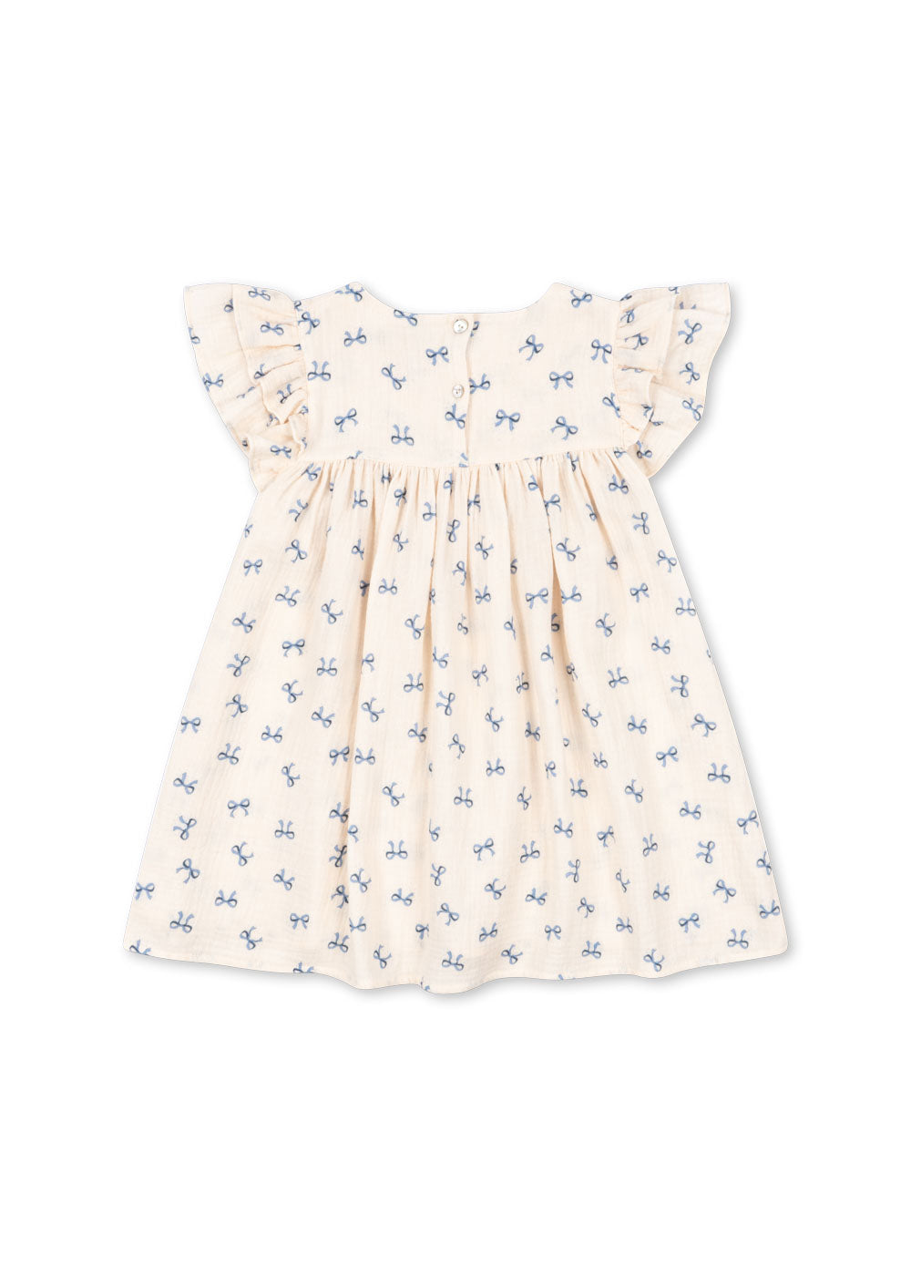Konges Sløjd Konges Sløjd - Coco Dress Gots - Bow Blue - Pearls & Swines