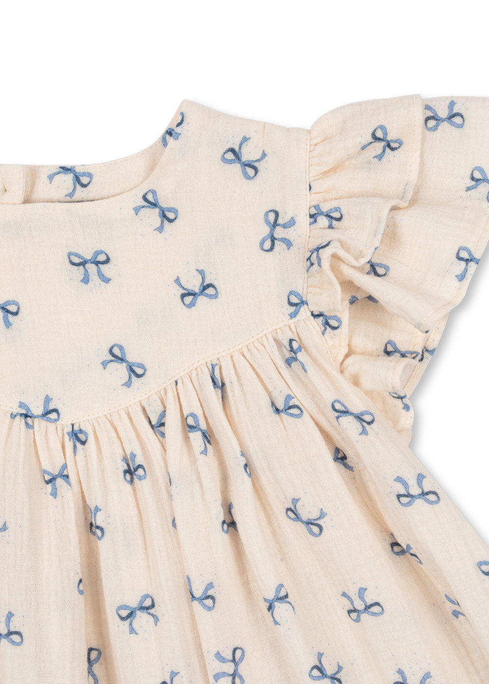 Konges Sløjd Konges Sløjd - Coco Dress Gots - Bow Blue - Pearls & Swines
