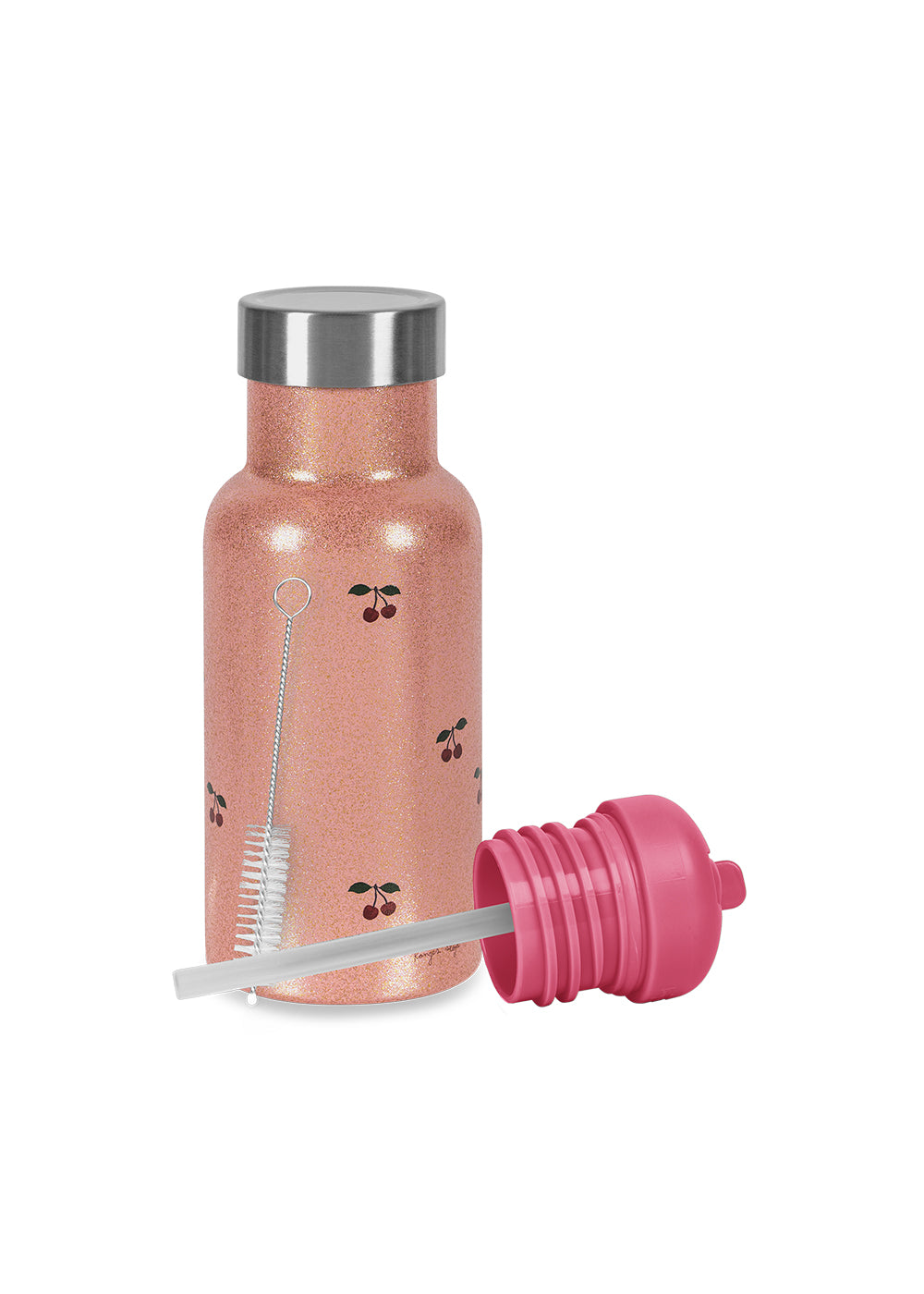 Konges Sløjd Konges Sløjd - Glitter Thermo Bottle - Cherry Glitter - Pearls & Swines