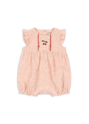 Konges Sløjd Sun Sale - Konges Sløjd - Ellie Frill Romper GOTS - Amour Stripe - Pearls & Swines