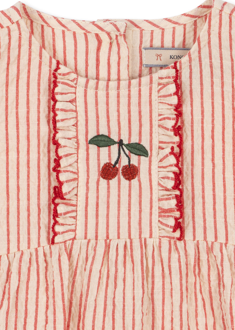 Konges Sløjd Sun Sale - Konges Sløjd - Ellie Frill Romper GOTS - Amour Stripe - Pearls & Swines