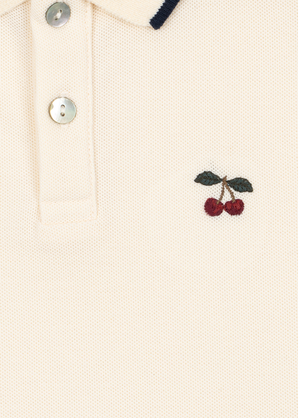 Konges Sløjd Sun Sale - Konges Sløjd - Florita Polo Shirt OCS - Antique White - Pearls & Swines