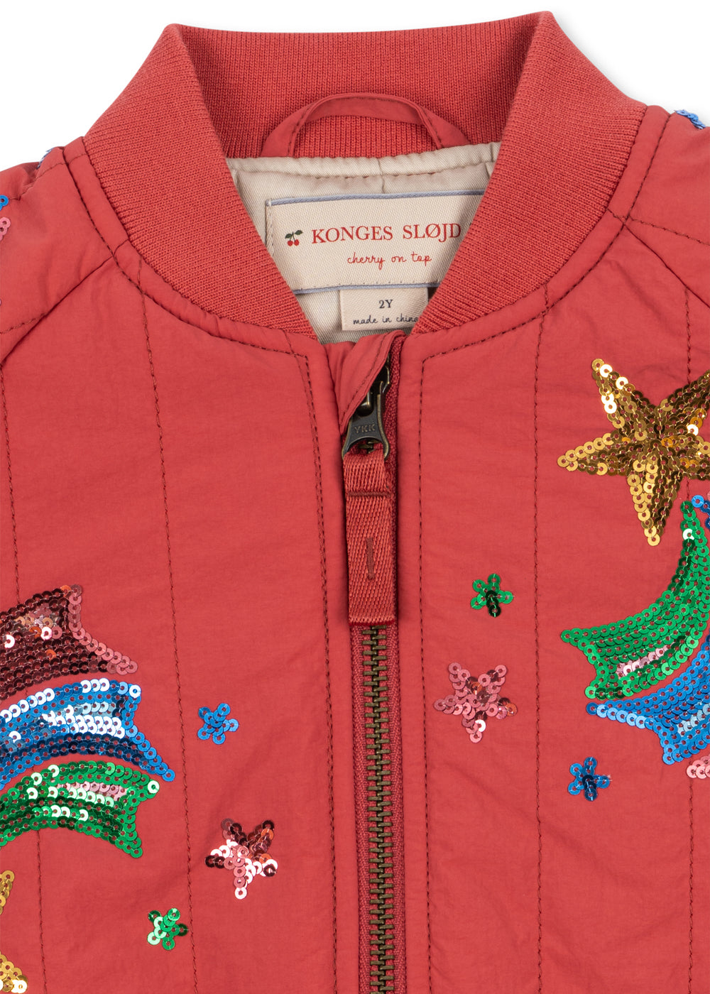 Konges Sløjd Konges Sløjd - Juno Sequin Bomber Jacket - Cardinal - Pearls & Swines