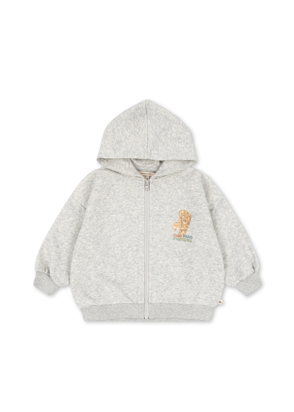 Konges Sløjd Konges Sløjd - Lou Sweat Zip Hood GOTS - Grey Melange - Pearls & Swines
