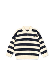 Konges Sløjd Konges Sløjd - Manis Knit Polo - Navy Stripe - Pearls & Swines