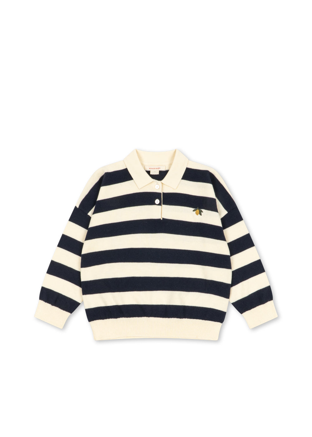 Konges Sløjd Konges Sløjd - Manis Knit Polo - Navy Stripe - Pearls & Swines