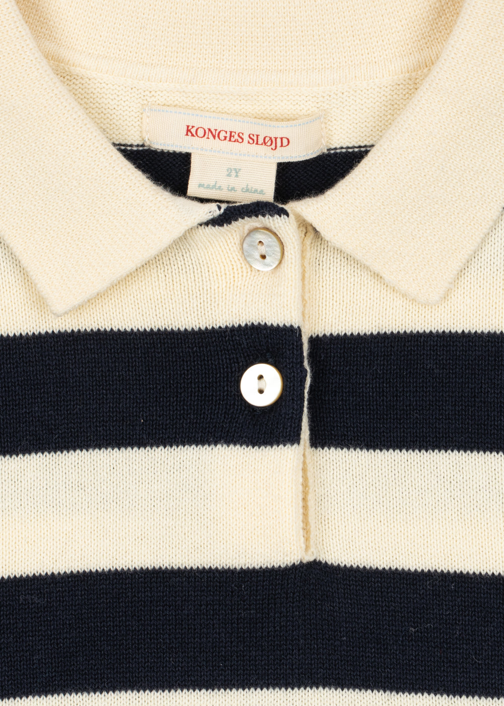 Konges Sløjd Konges Sløjd - Manis Knit Polo - Navy Stripe - Pearls & Swines