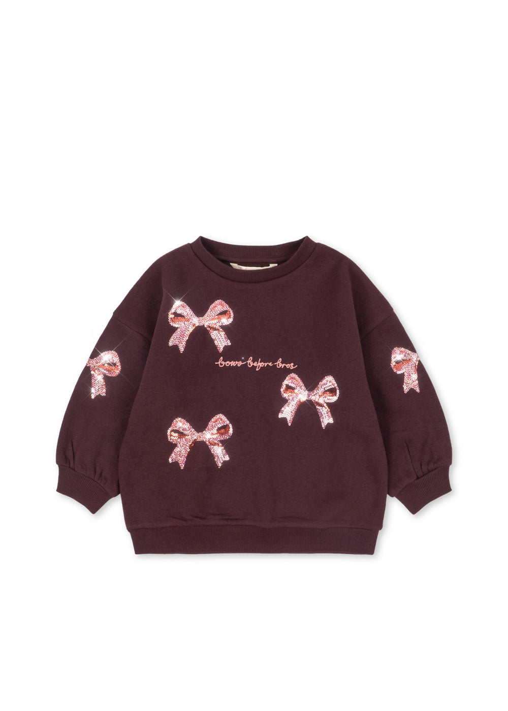 Konges Sløjd Konges Sløjd - Lou Bow Sweat Shirt GOTS - Decadent Chocolate - Pearls & Swines