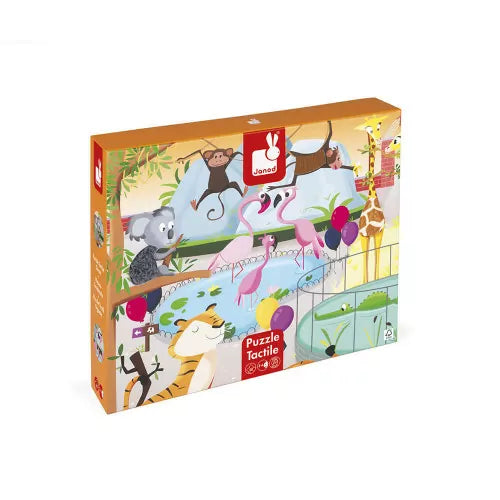 Janod - Tactile Puzzle - A Day at the zoo