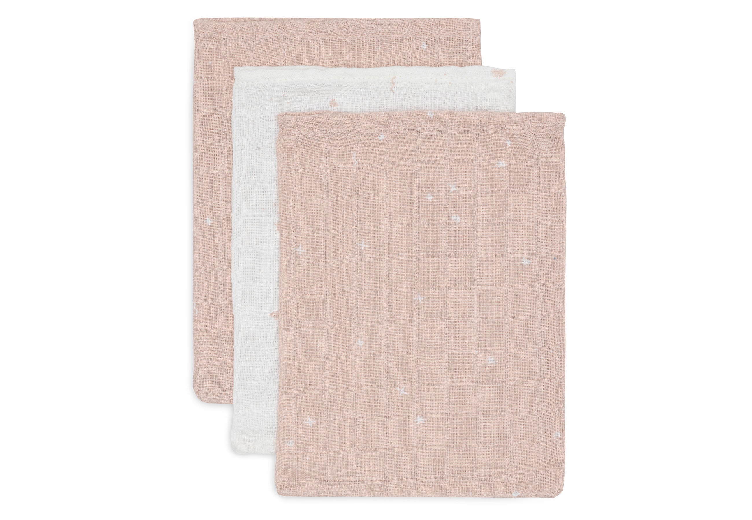 Jollein - Washcloth Muslin - Twinkling Wild Rose - 3 Pack