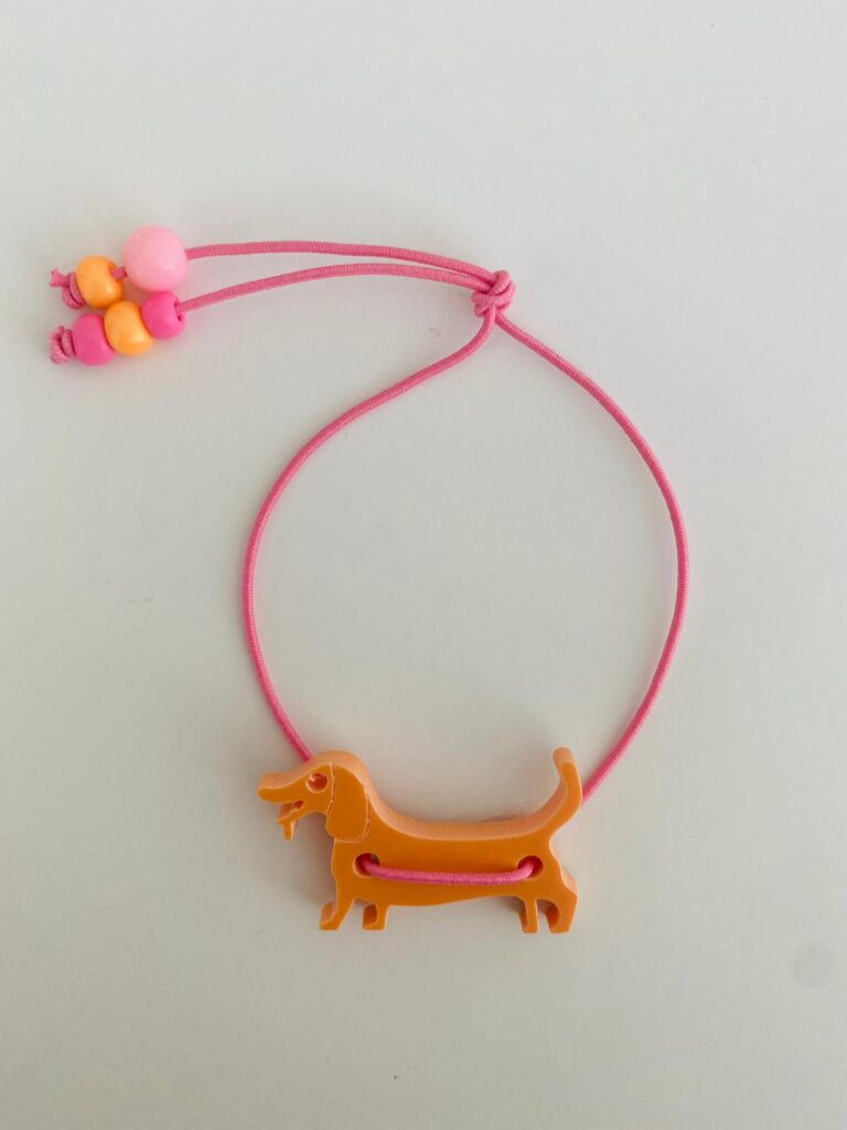 Bymelo Bymelo - Bracelet - Orange Dachshund - Pearls & Swines