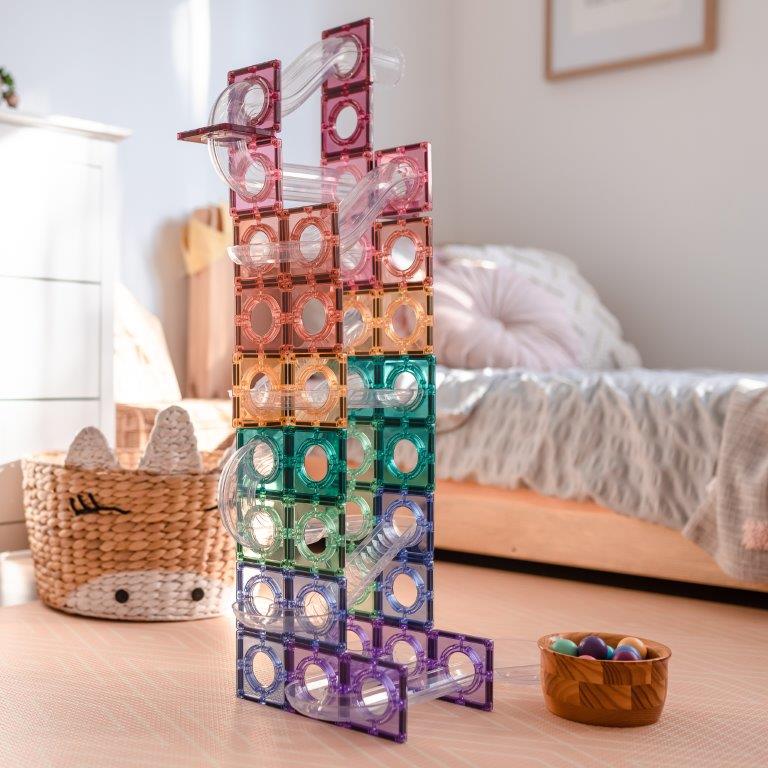 Connetix Tiles Connetix Tiles - Pastel Ball Run - Pack 106 pc - Pearls & Swines