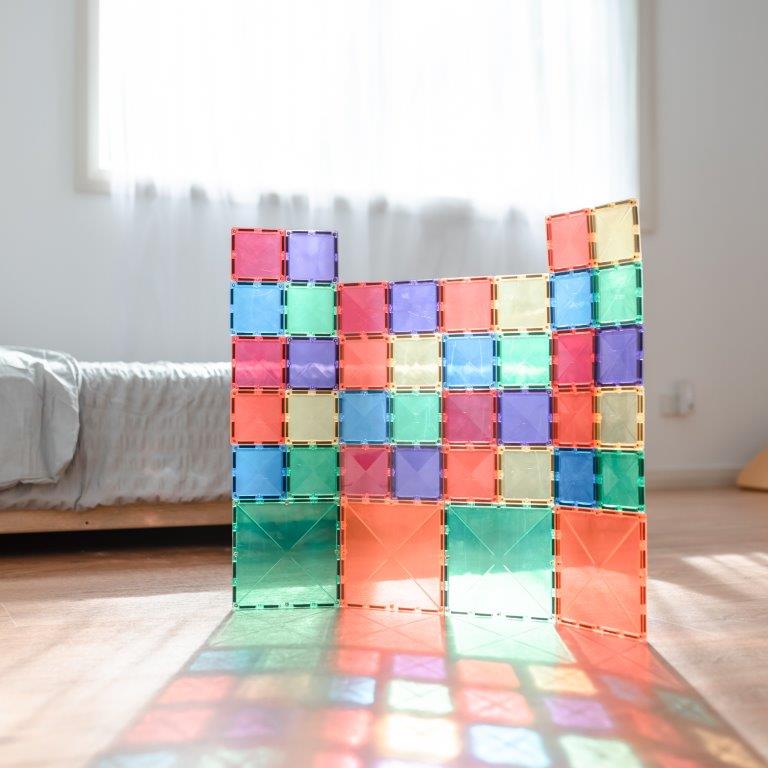 Connetix Tiles Connetix Tiles - Pastel Square - Pack 40 pc - Pearls & Swines