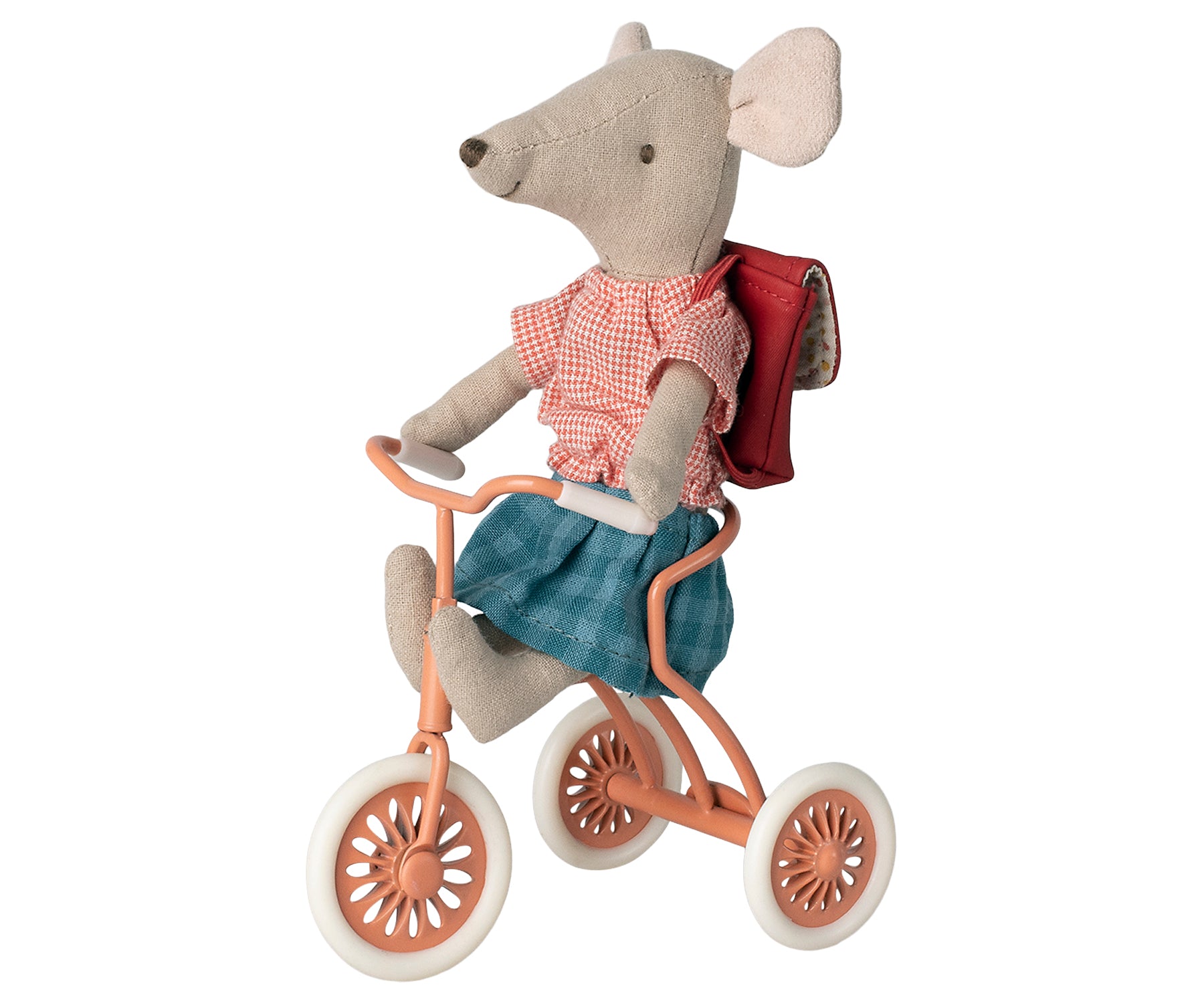 Maileg Maileg - Abri à Tricycle, Mouse - Coral - Pearls & Swines