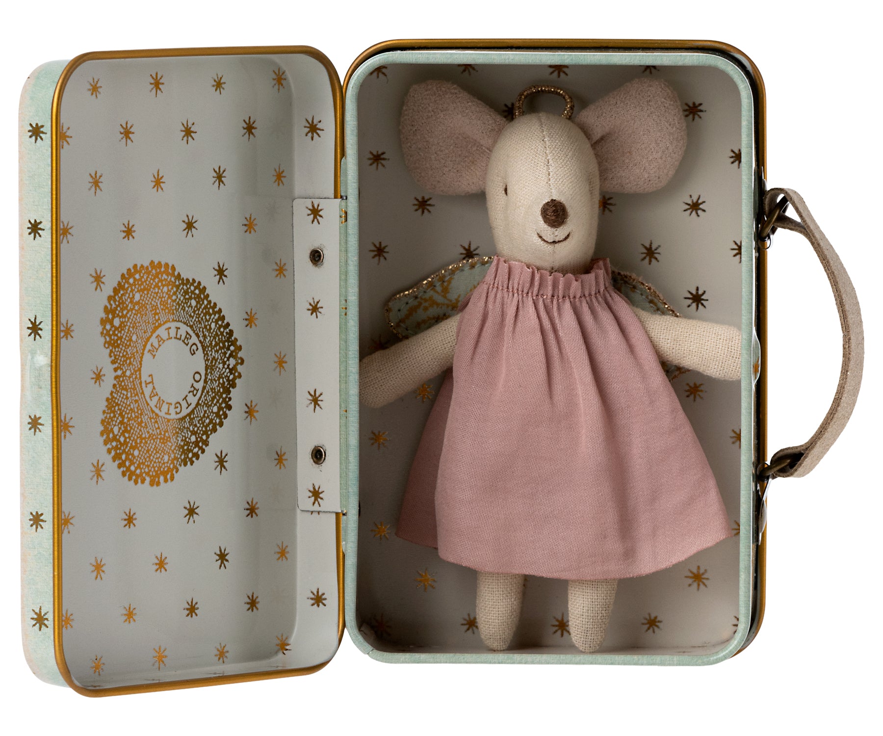 Maileg Maileg - Angel Mouse in Suitcase - Pearls & Swines