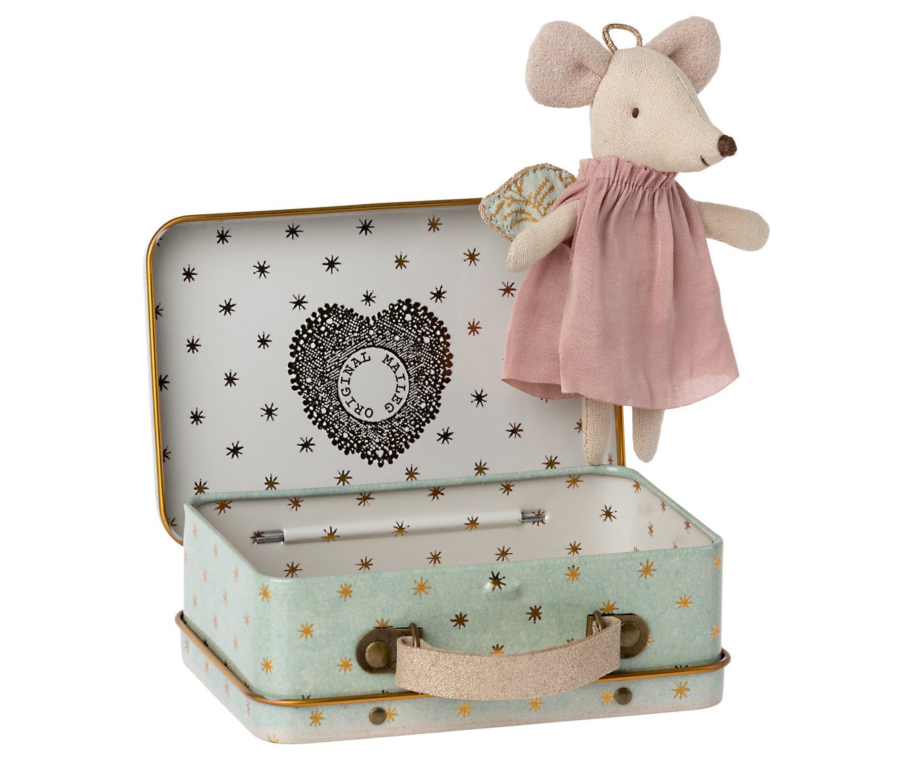Maileg Maileg - Angel Mouse in Suitcase - Pearls & Swines
