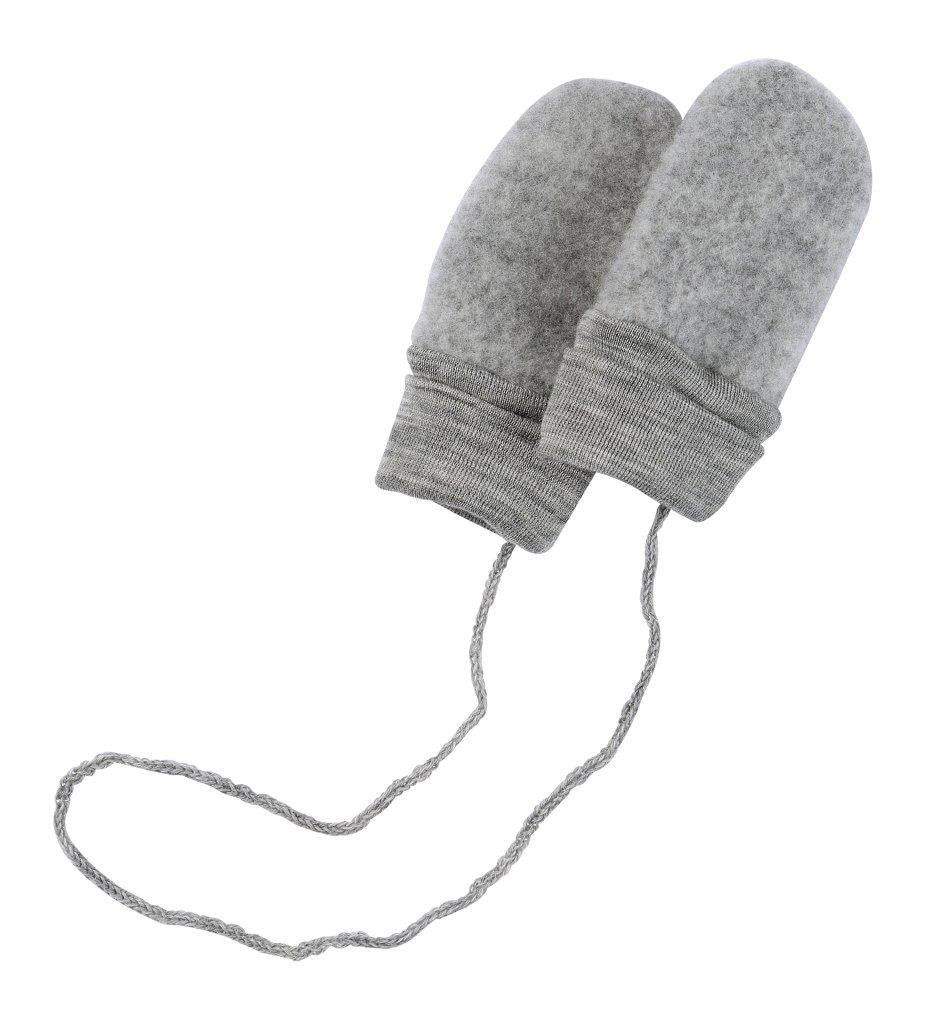 Engel Natur Engel Natur - Wool Mittens - Light Grey Melange - Pearls & Swines