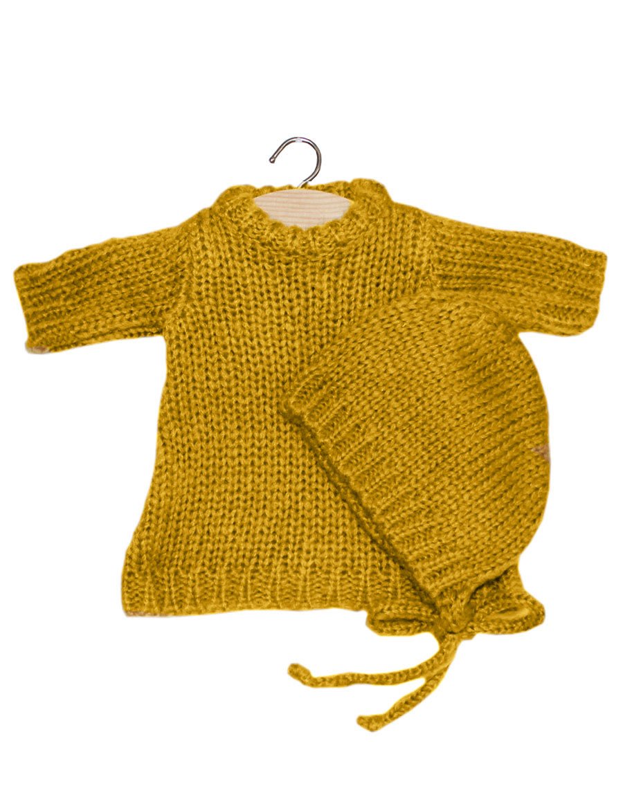 Minikane Minikane Baby Doll Knitted Set Gasparine - Moutarde - Pearls & Swines