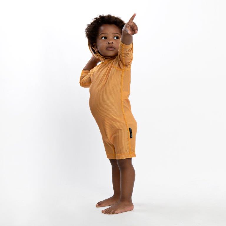 Beach &amp; Bandits Beach & Bandits - Golden Ribbed - Baby Suit - Pearls & Swines