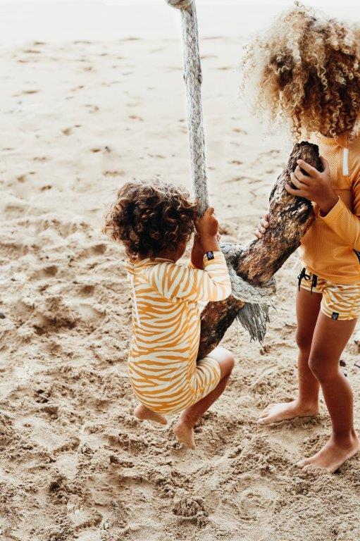 Beach &amp; Bandits Lappendag - Beach & Bandits - Golden Tiger - Baby Suit - Pearls & Swines